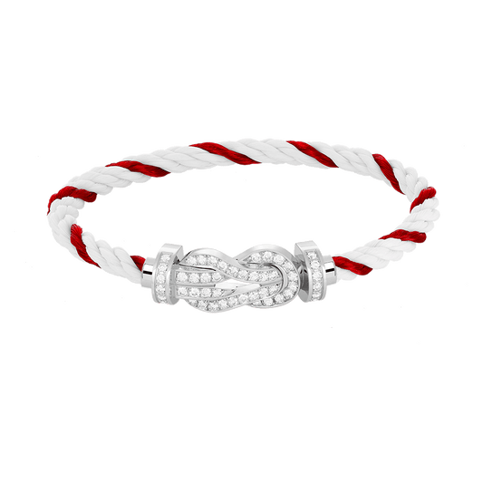 [WZQ]CHANCE LARGE 8 FIGURE BUCKLE FULL DIAMOND BRACELET SILVER