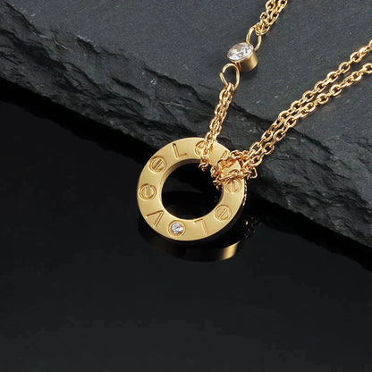[WZQ]LOVE NECKLACE 16MM 2 DIAMONDS