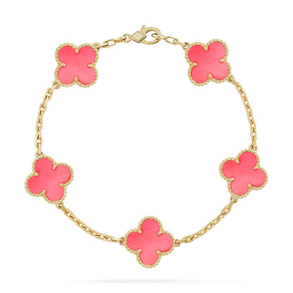 [WZQ]CLOVER 5 PINK MOP BRACELET