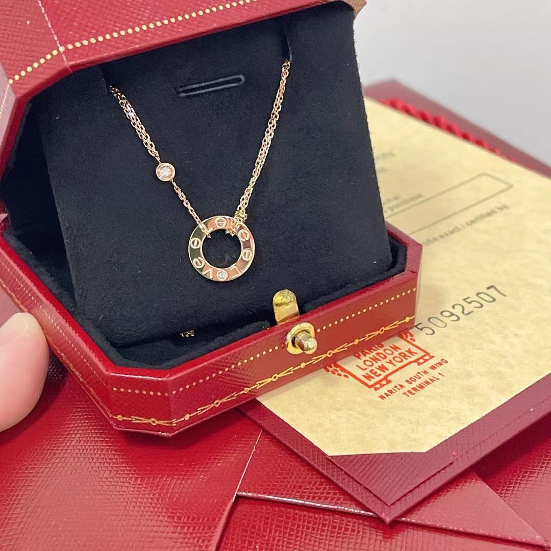 [WZQ]LOVE NECKLACE 16MM 2 DIAMONDS