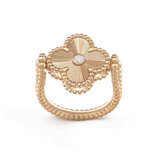 [WZQ]CLOVER RIVERSIBLE ROSE GOLD RING